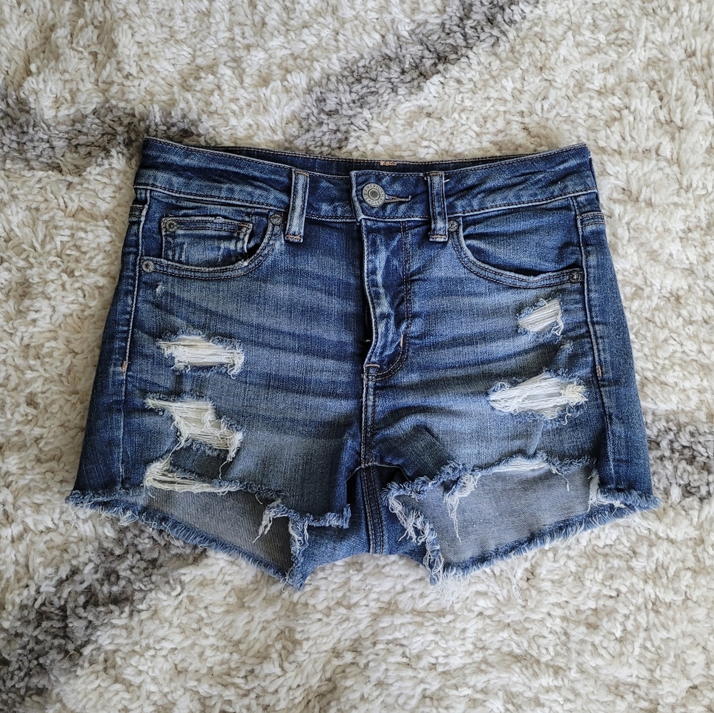 Distressed Denim Jean Shorts | Size 4 | American Eagle Outfitters